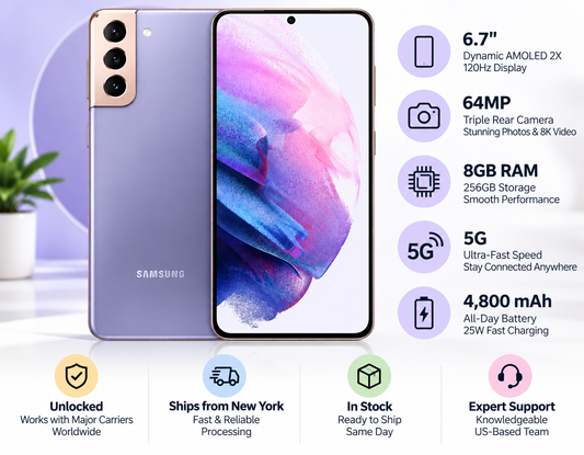 Samsung Galaxy S21 Plus 5G G9960 256GB 8GB RAM GSM Unlocked - Phantom Violet