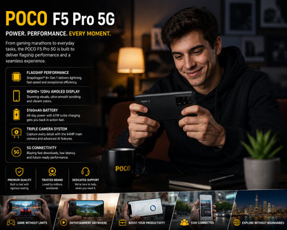 Xiaomi Poco F5 PRO 5G Dual SIM 512GB ROM 12GB RAM GSM Unlocked Black