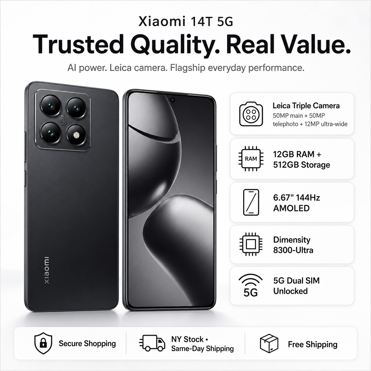 Xiaomi 14T Titan Black 12GB 256GB 14T Xiaomi Titan Nfc (512GB+12GB