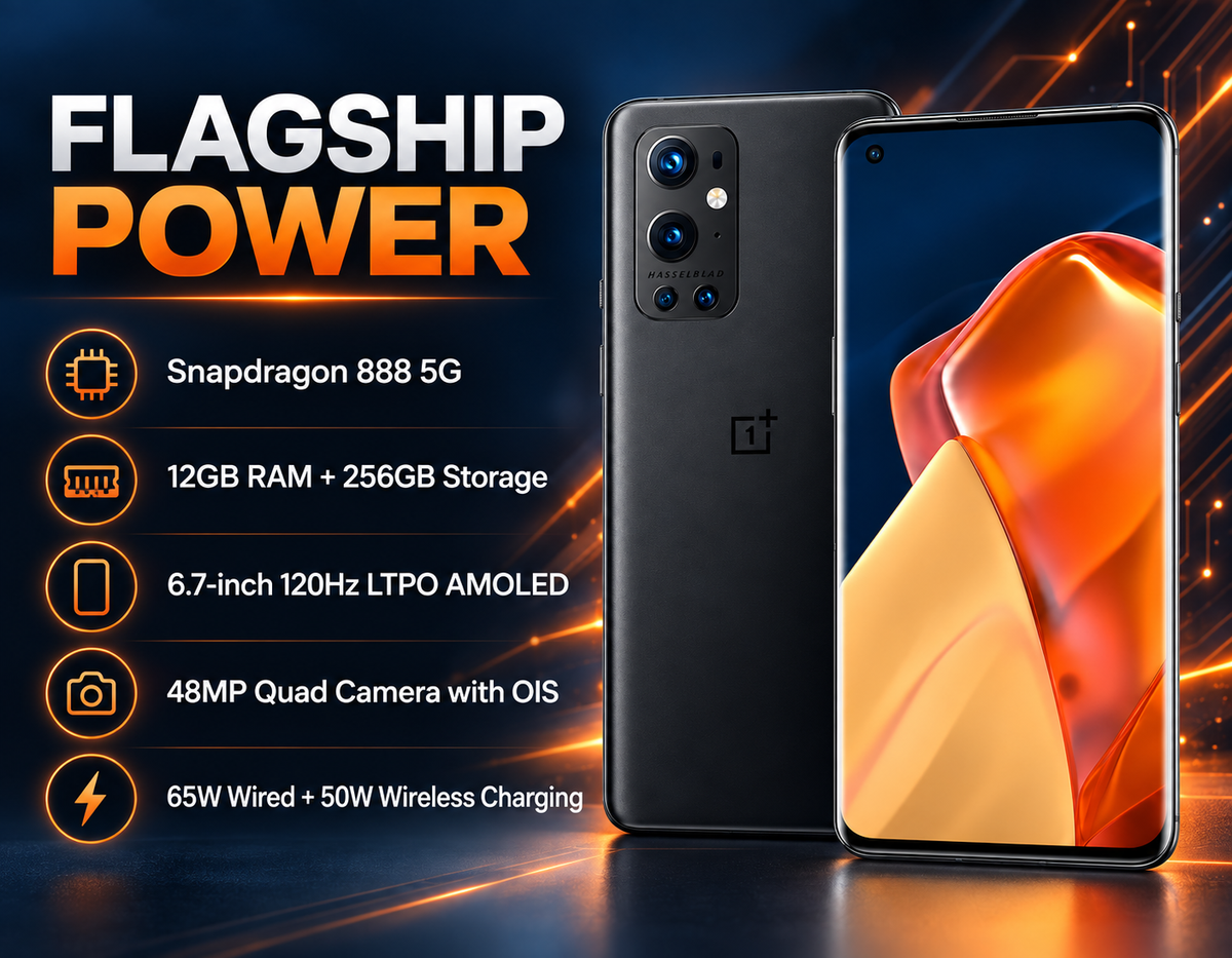 OnePlus 9 Pro 5G LE2120 256GB 12GB RAM Dual SIM GSM Unlocked – Stellar Black
