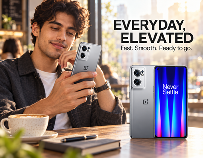 OnePlus Nord CE2 Gray smartphone held in hand with front display and dual rear cameras