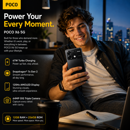 Xiaomi Poco X6 5G 256GB ROM 12GB RAM Dual SIM GSM Unlocked - Black