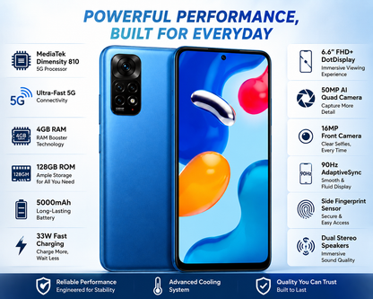 Xiaomi Redmi Note 11S 5G 128GB ROM 4GB RAM Dual SIM GSM Unlocked - Twilight Blue