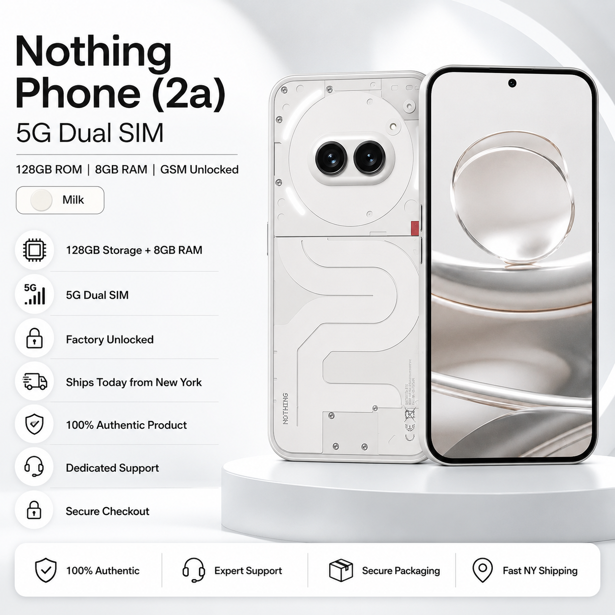 Nothing Phone (2a) 5G Dual SIM 128GB ROM 8GB RAM GSM Unlocked Nothing Phone (2a) 5G Dual SIM 128GB ROM 8GB RAM GSM Unlocked