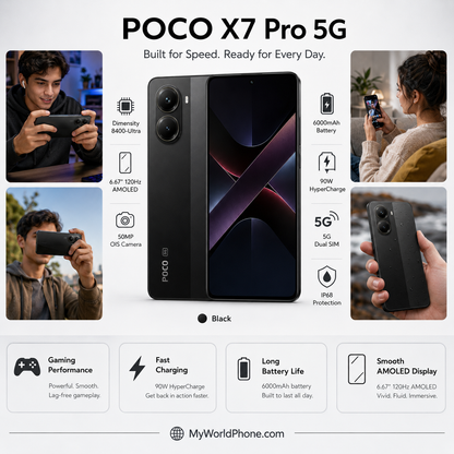 Xiaomi Poco X7 PRO 5G 256GB ROM 12GB RAM Dual SIM GSM Unlocked - Black
