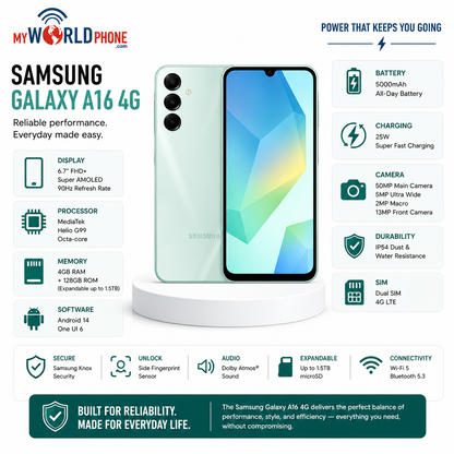 Samsung Galaxy A16 4G A165M Dual SIM 128GB ROM 4GB RAM GSM Unlocked - Green