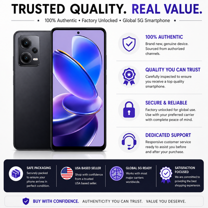 Xiaomi Redmi Note 12 Pro 5G Dual SIM 256GB ROM 8GB RAM GSM Unlocked - Black