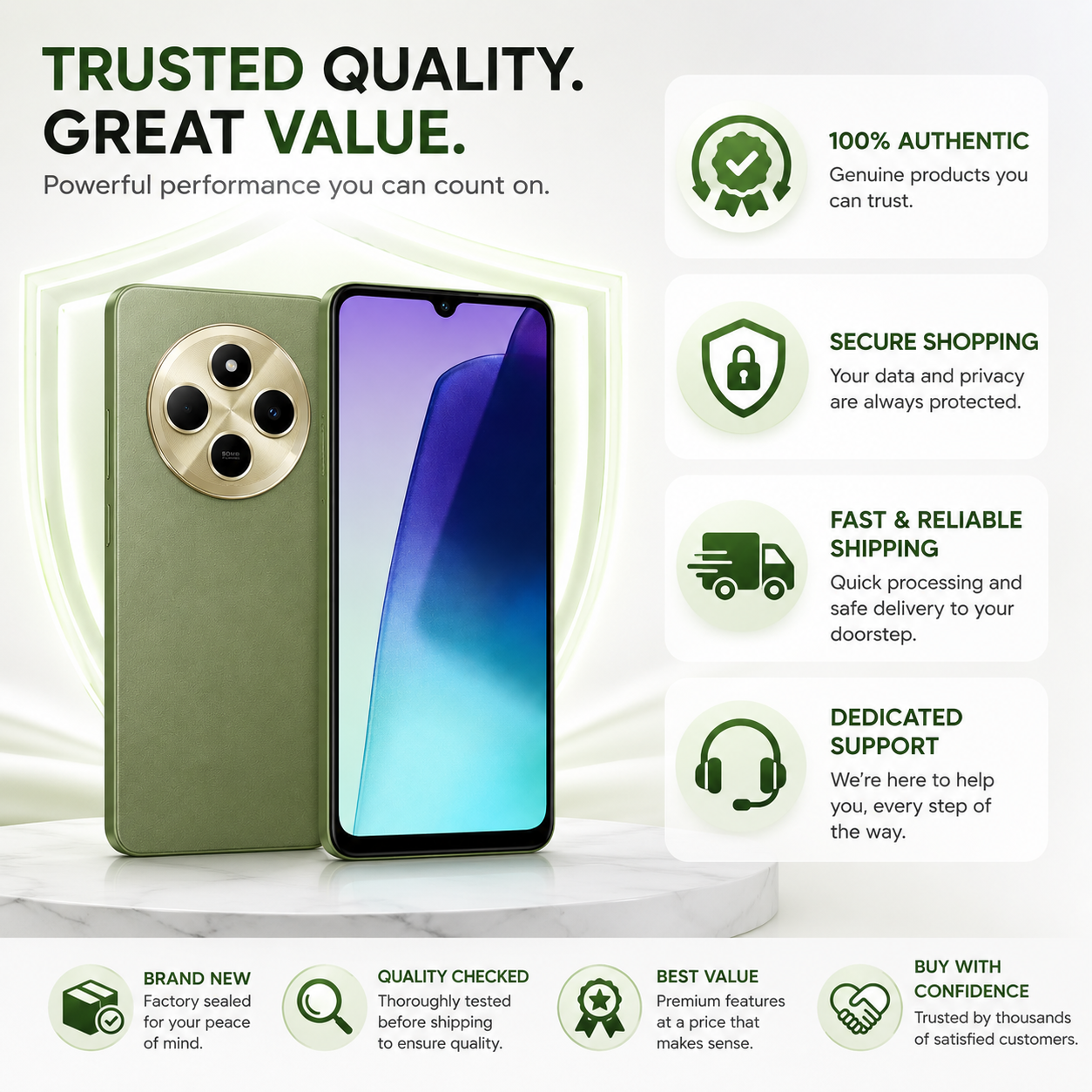 Xiaomi Redmi 14C 4G 256GB ROM 8GB RAM Dual SIM GSM Unlocked - Green