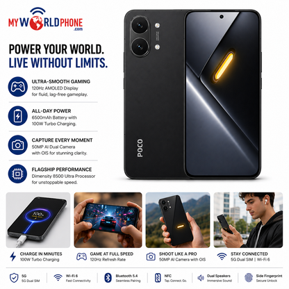 Xiaomi Poco X8 PRO MAX 5G 256GB ROM 12GB RAM Dual SIM GSM Unlocked - Black