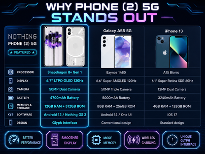 Nothing Phone 2 5G Dual SIM 512GB ROM 12GB RAM GSM Unlocked – White
