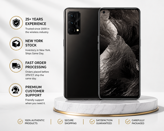 Realme GT Master Edition 5G Cosmos Black smartphone with dual curved screens, rear camera module visible