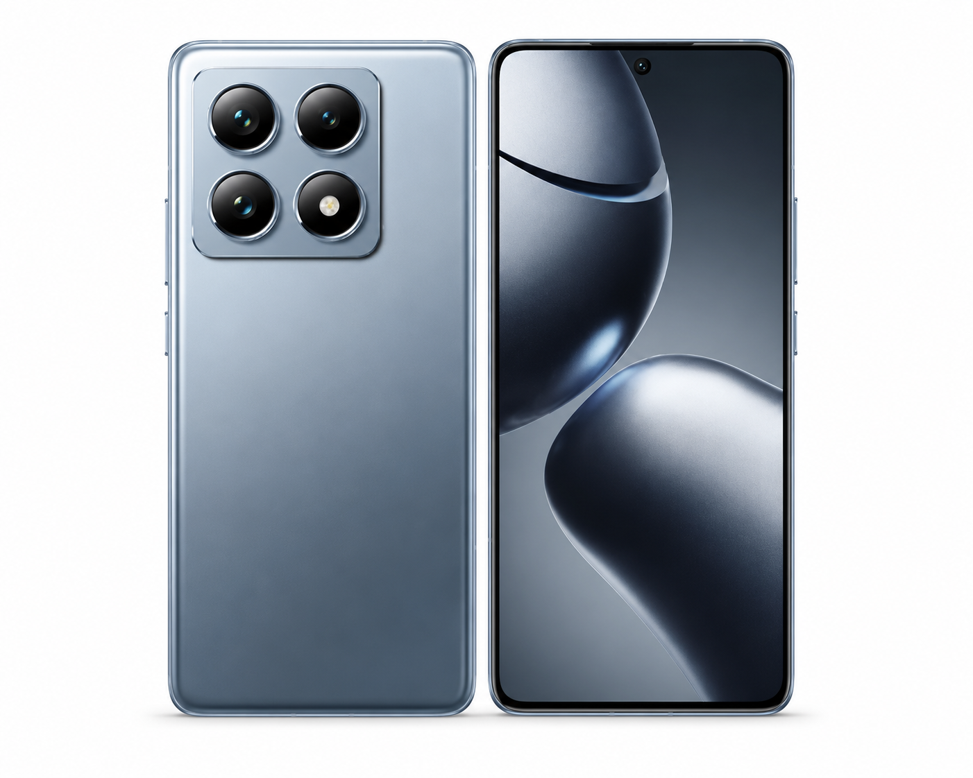 Xiaomi 14T Pro 5G Titan blue smartphone with back and front display, quad-lens camera module visible