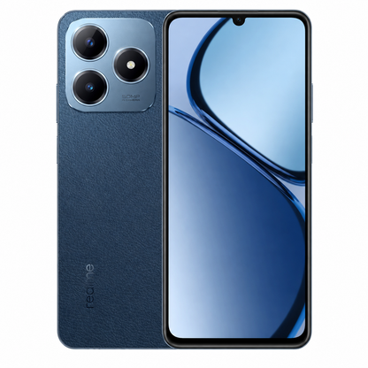 Realme C63 4G Blue smartphone showing dual rear cameras and front display