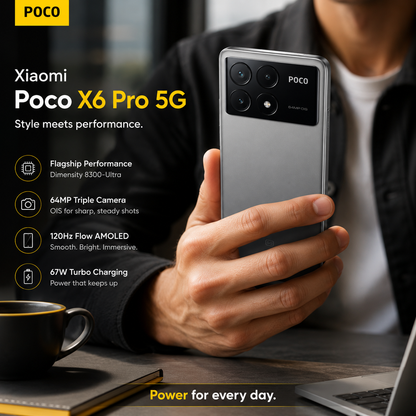 Xiaomi Poco X6 PRO 5G 256GB ROM 8GB RAM Dual SIM GSM Unlocked - Grey
