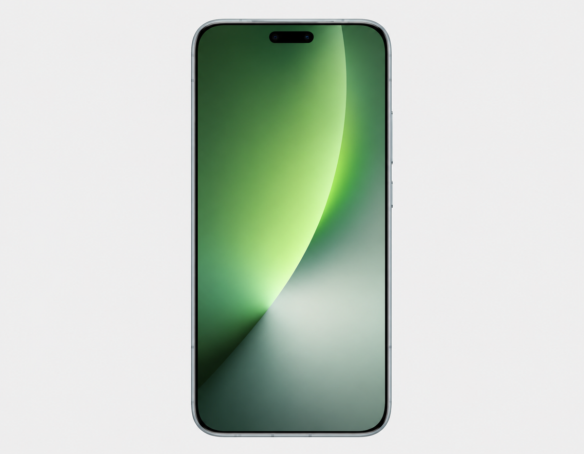 Honor Magic8 Pro 5G Smartphone front view with green gradient screen and black bezel frame