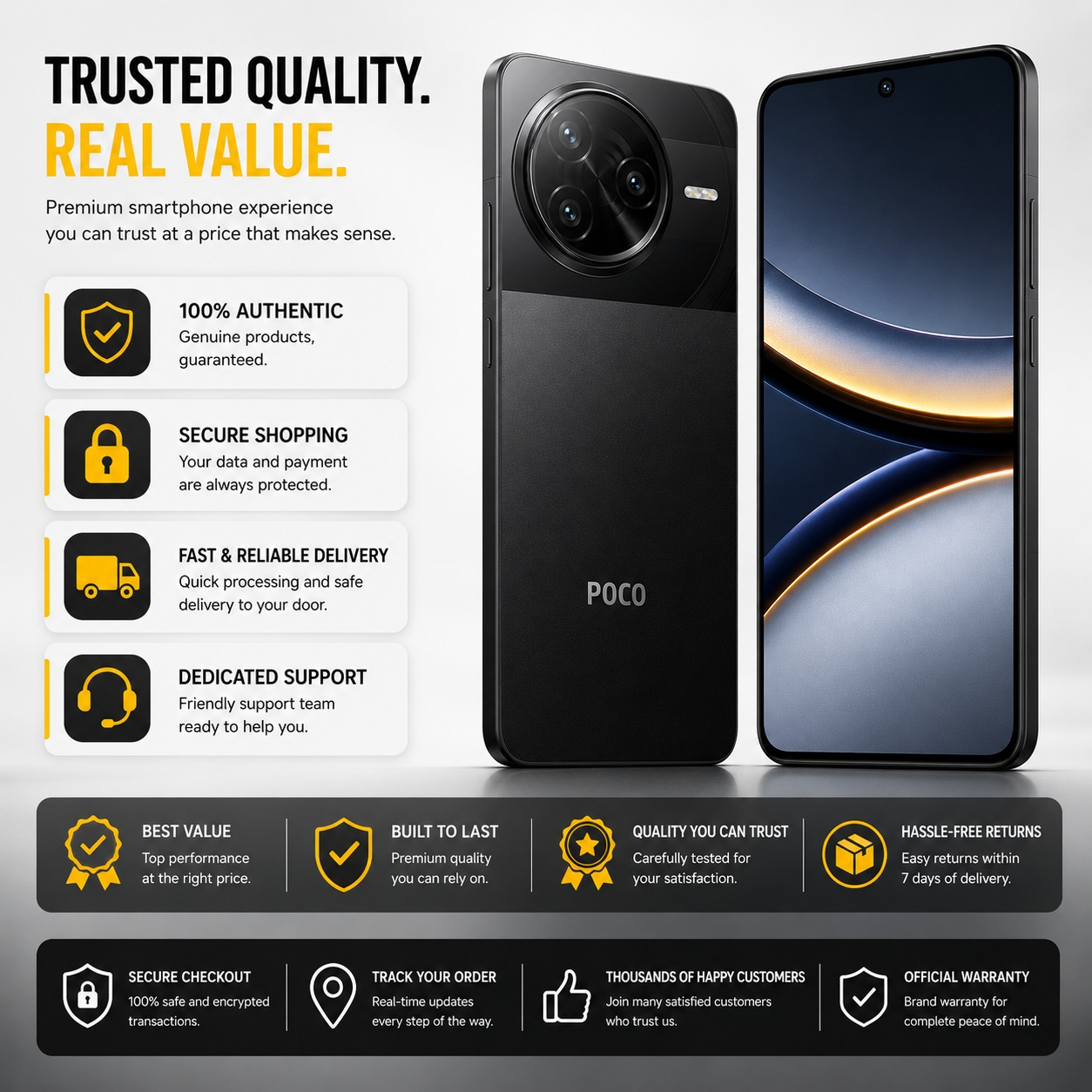 Xiaomi Poco F7 Ultra 5G 512GB ROM 16GB RAM Dual sim GSM Unlocked - Black
