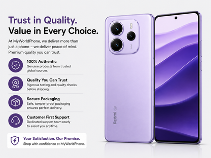 Xiaomi Redmi Note 14 5G 512GB ROM 12GB RAM Dual Sim GSM Unlocked - Lavender Purple