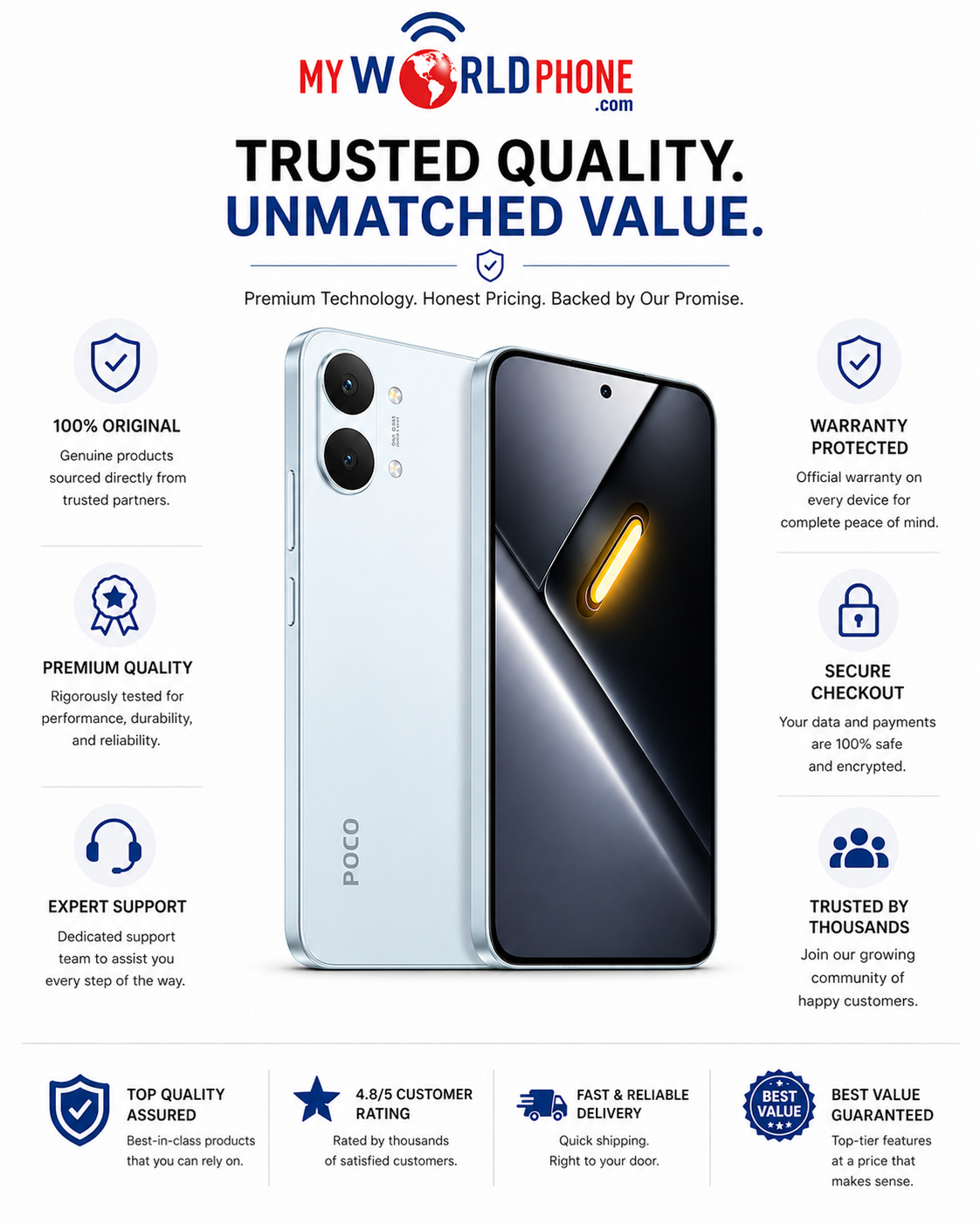 Xiaomi Poco X8 PRO MAX 5G 256GB ROM 12GB RAM Dual SIM GSM Unlocked - Blue