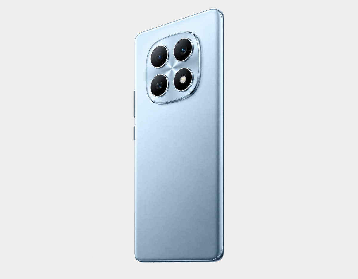 Xiaomi Redmi Note 15 5G  Blue Xiaomi smartphone back with quad rear cameras and flash
