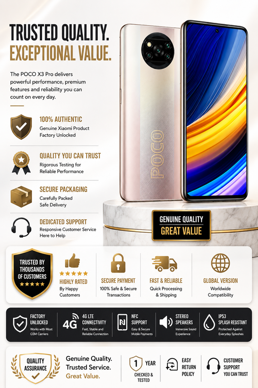 Xiaomi Poco X3 Pro 128GB 6GB RAM Dual SIM GSM Unlocked - Bronze
