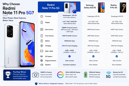 Xiaomi Redmi Note 11 Pro 64GB 6GB RAM Dual SIM GSM Unlocked - Polar White