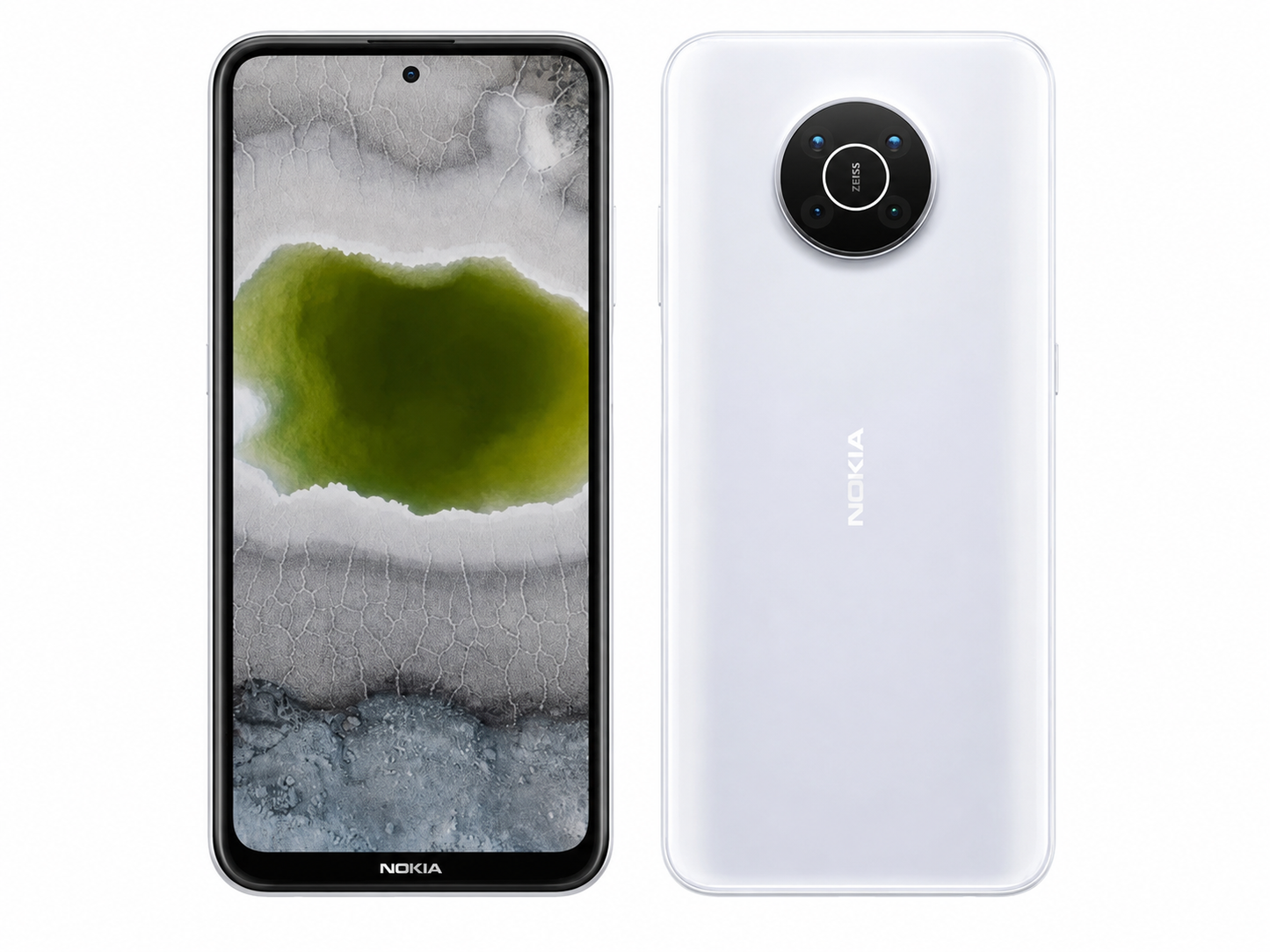 Snow Nokia X10 5G smartphone, front and back views, dual SIM