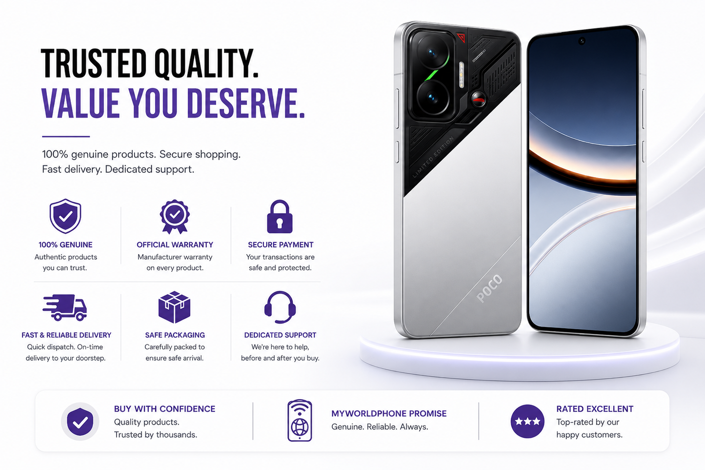 Xiaomi Poco F7 5G 256GB ROM 12GB RAM Dual sim GSM Unlocked - Silver