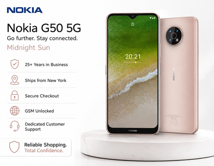 Nokia G50 5G TA-1361-6 Dual SIM 128GB 6GB RAM GSM Unlocked - Midnight Sun
