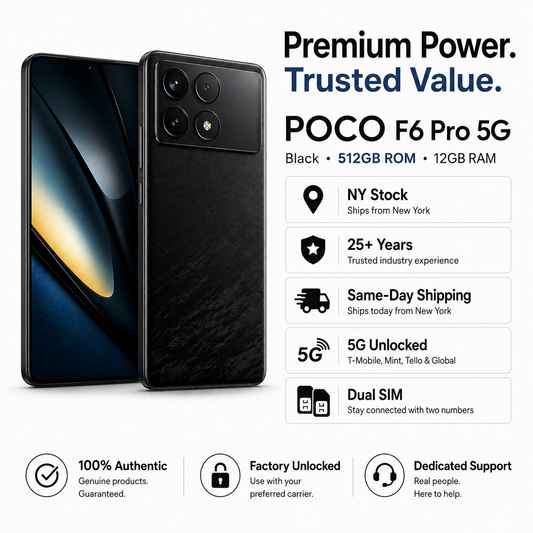 Xiaomi Poco F6 PRO 5G 512GB ROM 12GB RAM Dual SIM GSM Unlocked - Black