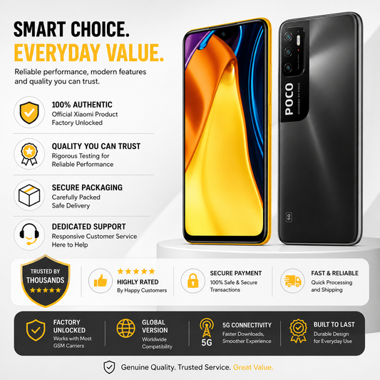 Xiaomi Poco M3 PRO 5G 64GB 4GB RAM Dual SIM GSM Factory Unlocked - Black