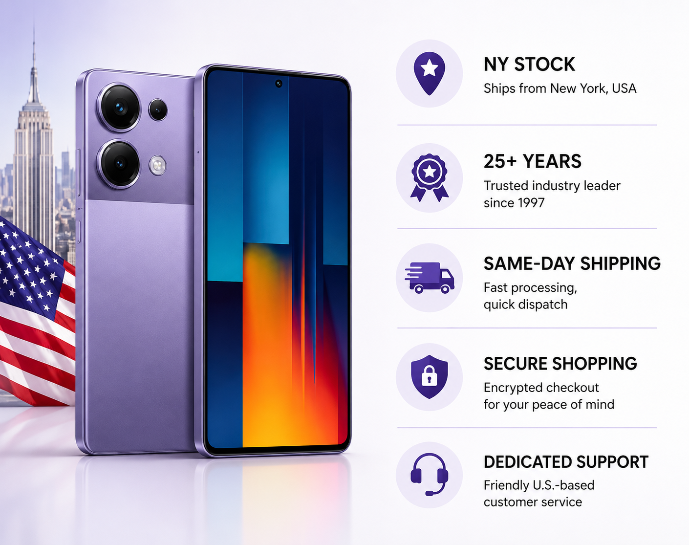 Xiaomi Poco M6 Pro 4G Dual SIM 512GB ROM 12GB RAM GSM Unlocked - Purple