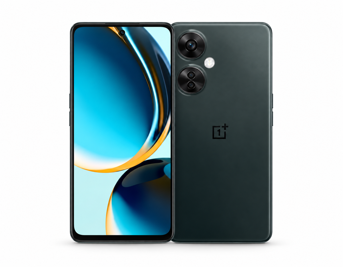 ONEPLUS Nord CE 3 Lite 5G smartphone in Chromatic Gray, front and back view