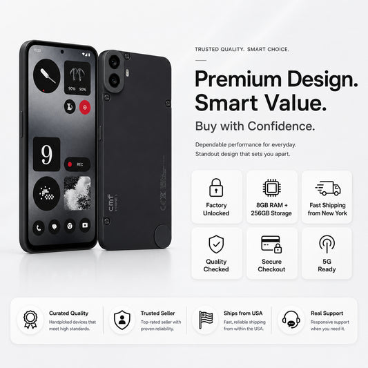 Black smartphone front and back set, dual rear cameras