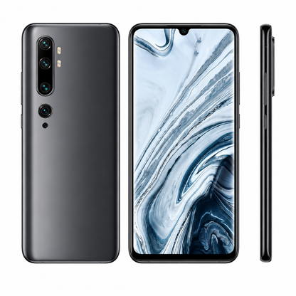 Onyx Gray Xiaomi Redmi Note 10 smartphone showing front and back views