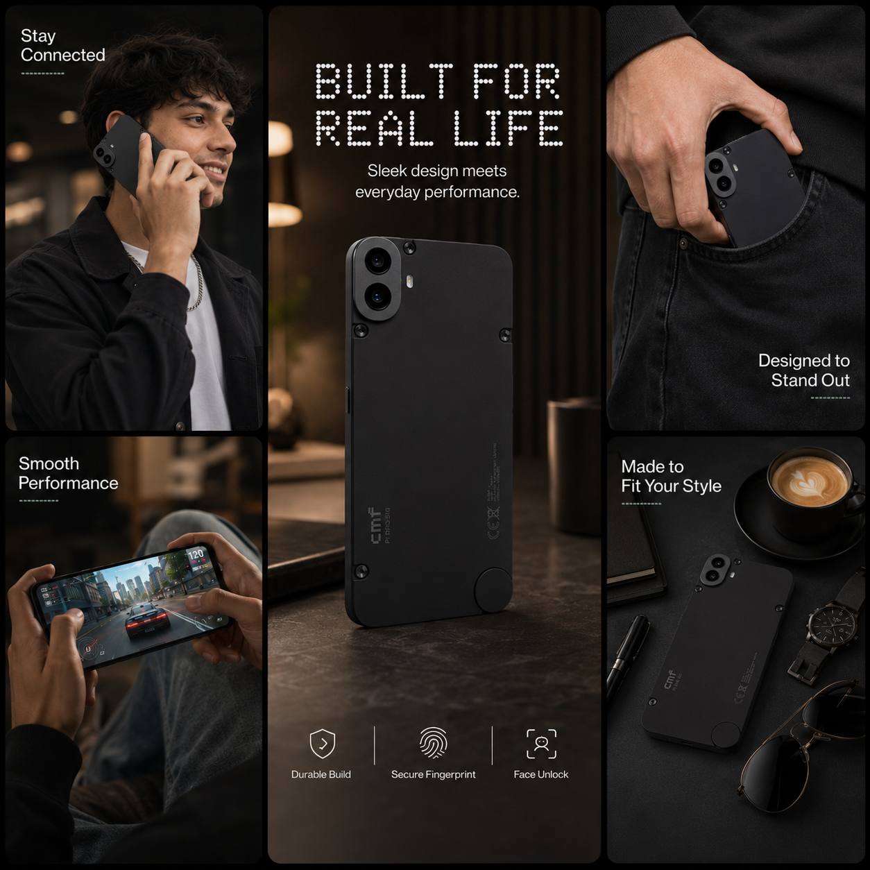 Nothing CMF by Nothing Phone 1 5G Dual SIM 256GB ROM 8GB RAM GSM Unlocked - Black