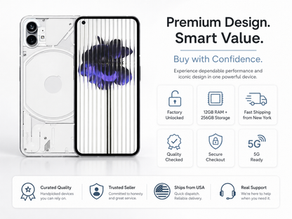Nothing Phone1 5G Dual SIM 256GB 12GB RAM GSM Unlocked – White