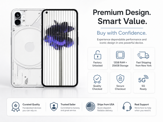 Nothing Phone1 5G Dual SIM 256GB 12GB RAM GSM Unlocked – White