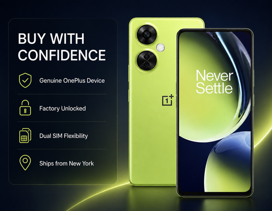 Pastel lime OnePlus Nord CE 3 Lite 5G smartphone showing back and front displays
