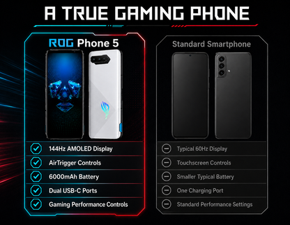 Asus ROG Phone 5 ZS673KS / I005DA 5G 128GB 12GB RAM GSM Unlocked - White