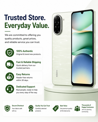 Xiaomi Redmi A5 4G 64GB ROM 3GB RAM Dual SIM GSM Unlocked - Green