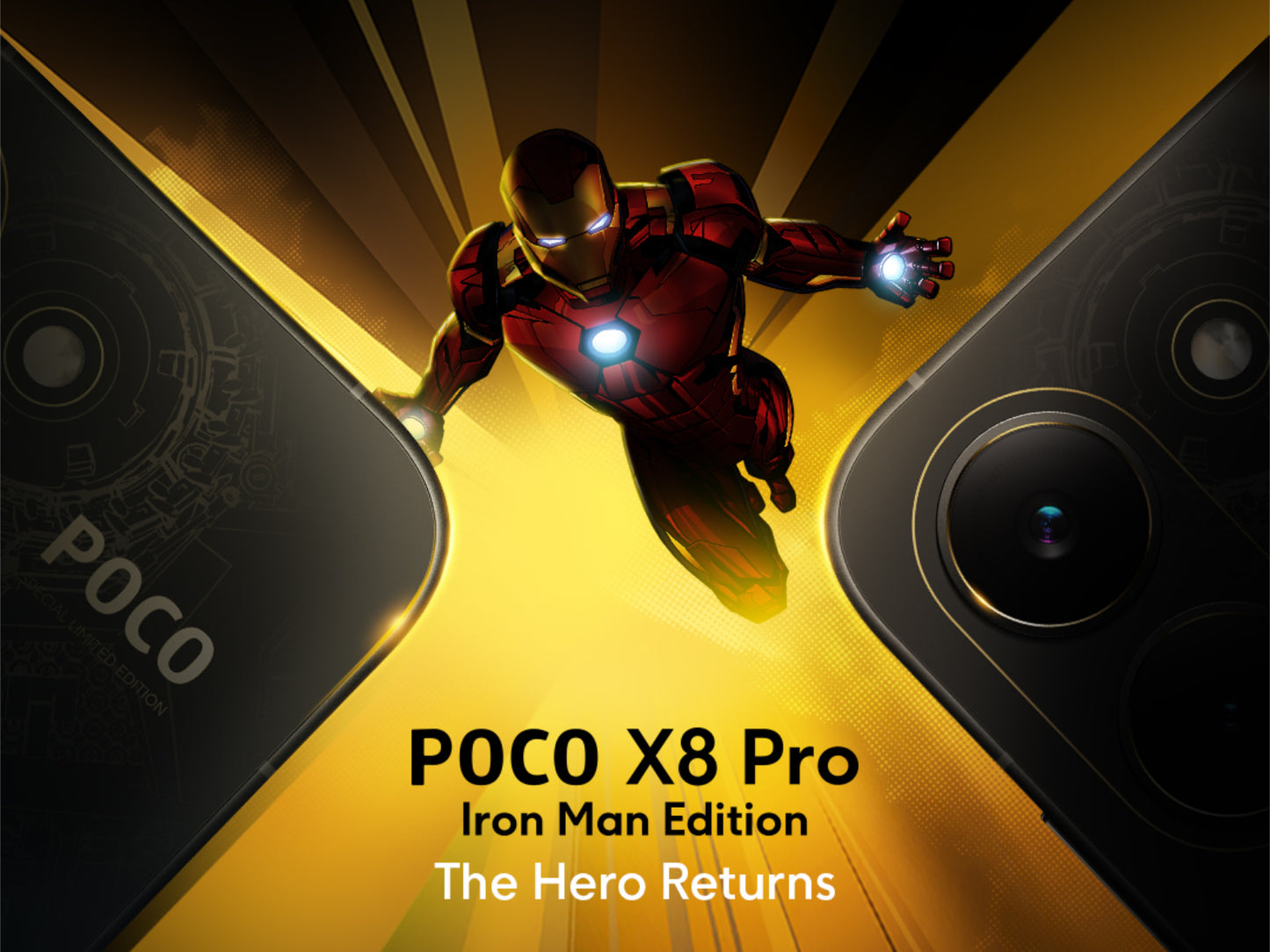 Xiaomi Poco X8 PRO 5G 512GB ROM 12GB RAM Dual SIM GSM Unlocked Iron Man Edition - Gold