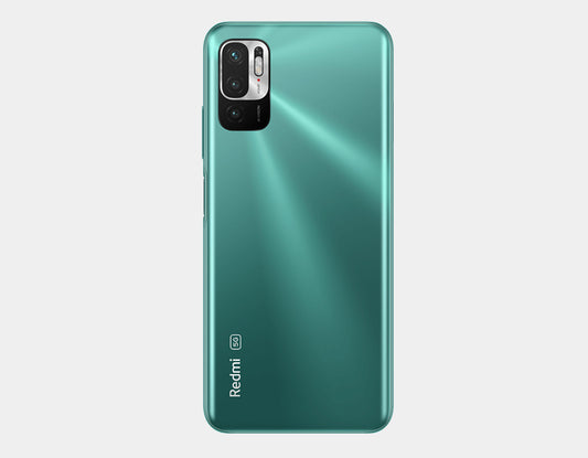 Aurora Green smartphone back with triple camera module and fingerprint sensor, unlocked.