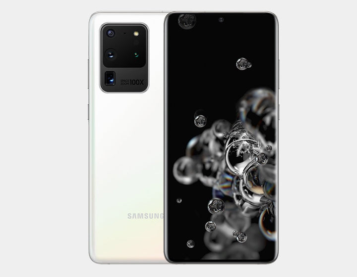 Samsung Galaxy S20 Ultra 5G SM-G988B/DS 128GB 12GB RAM GSM Unlocked - Cloud White